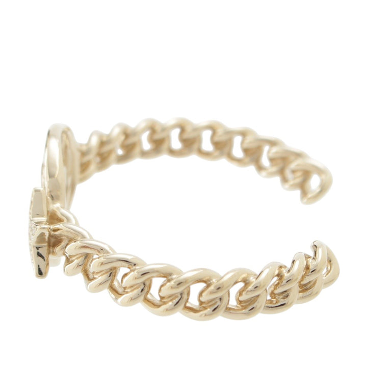 Chanel CC Brass Strass Star et Coin Chaîne Cuff Bracelet Doré
