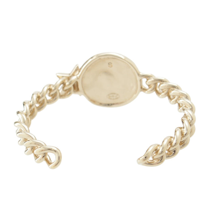 Chanel CC Brass Strass Star et Coin Chaîne Cuff Bracelet Doré