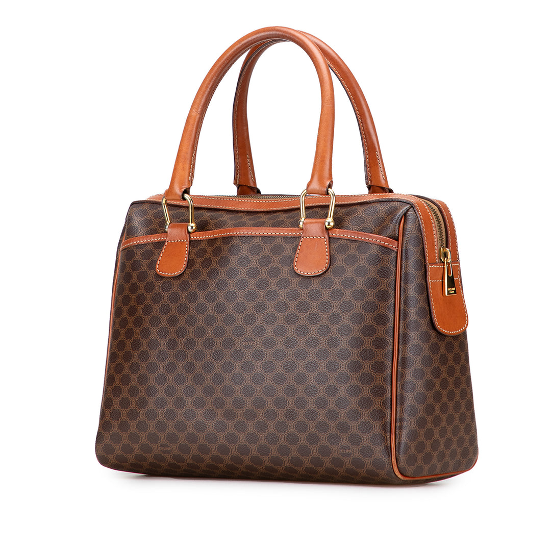 Macadam Coated Canvas Handbag Brown - Gaby Paris