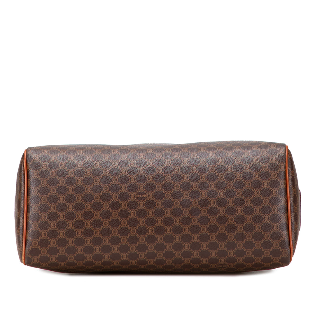 Macadam Coated Canvas Handbag Brown - Gaby Paris