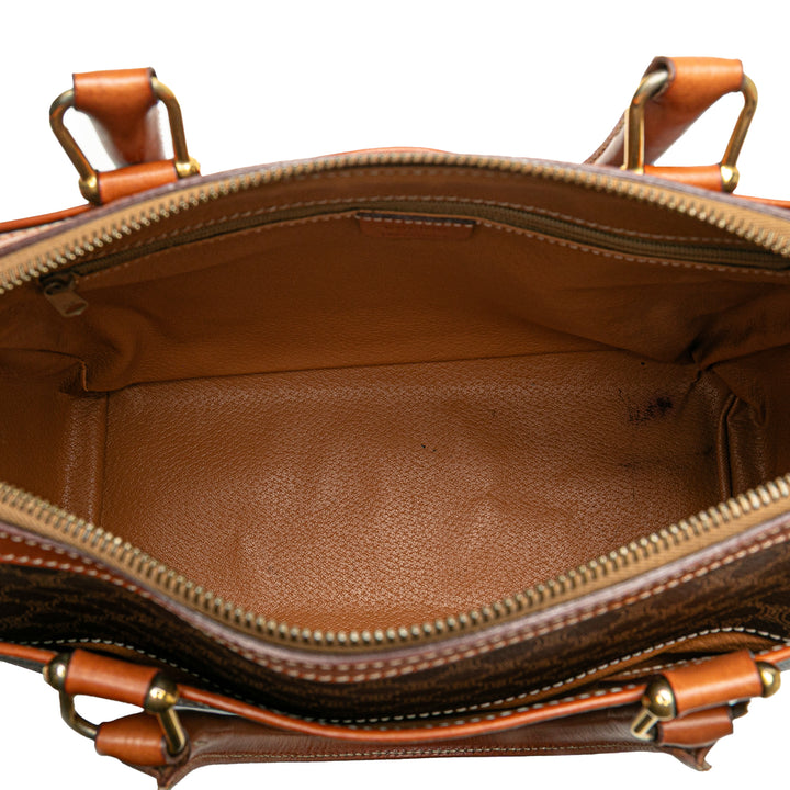 Macadam Coated Canvas Handbag Brown - Gaby Paris