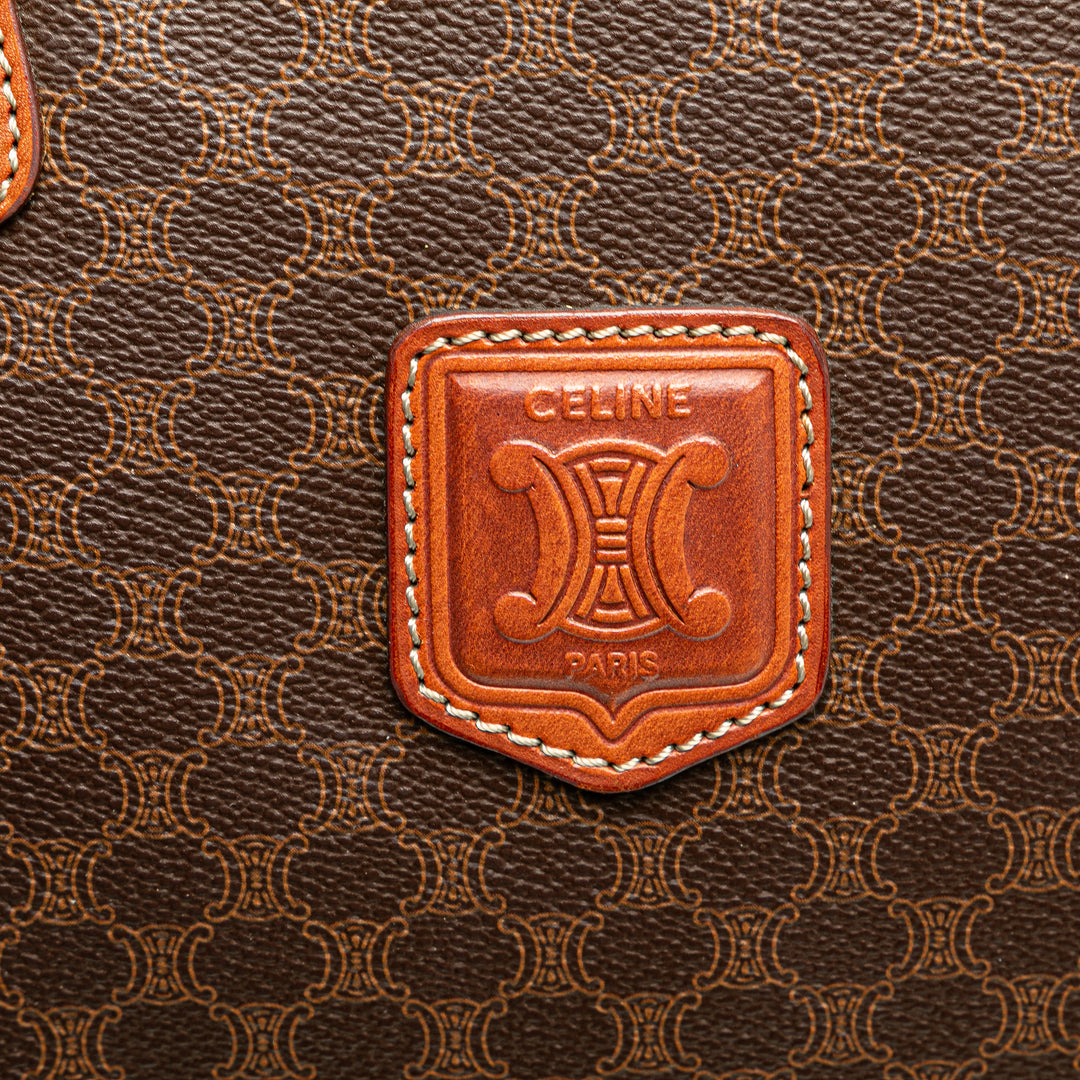 Macadam Coated Canvas Handbag Brown - Gaby Paris