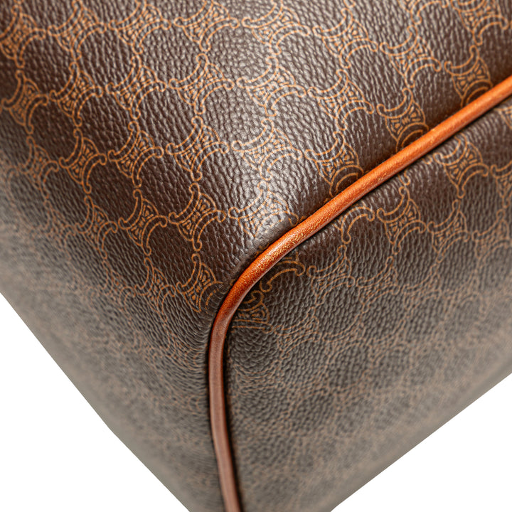 Macadam Coated Canvas Handbag Brown - Gaby Paris