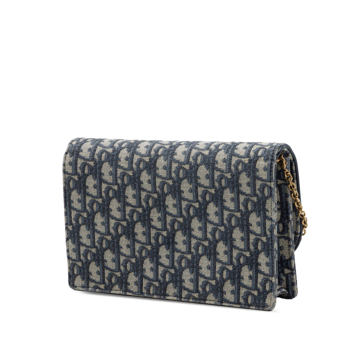 Dior Oblique Toile Saddle Pochette Wallet on Chain