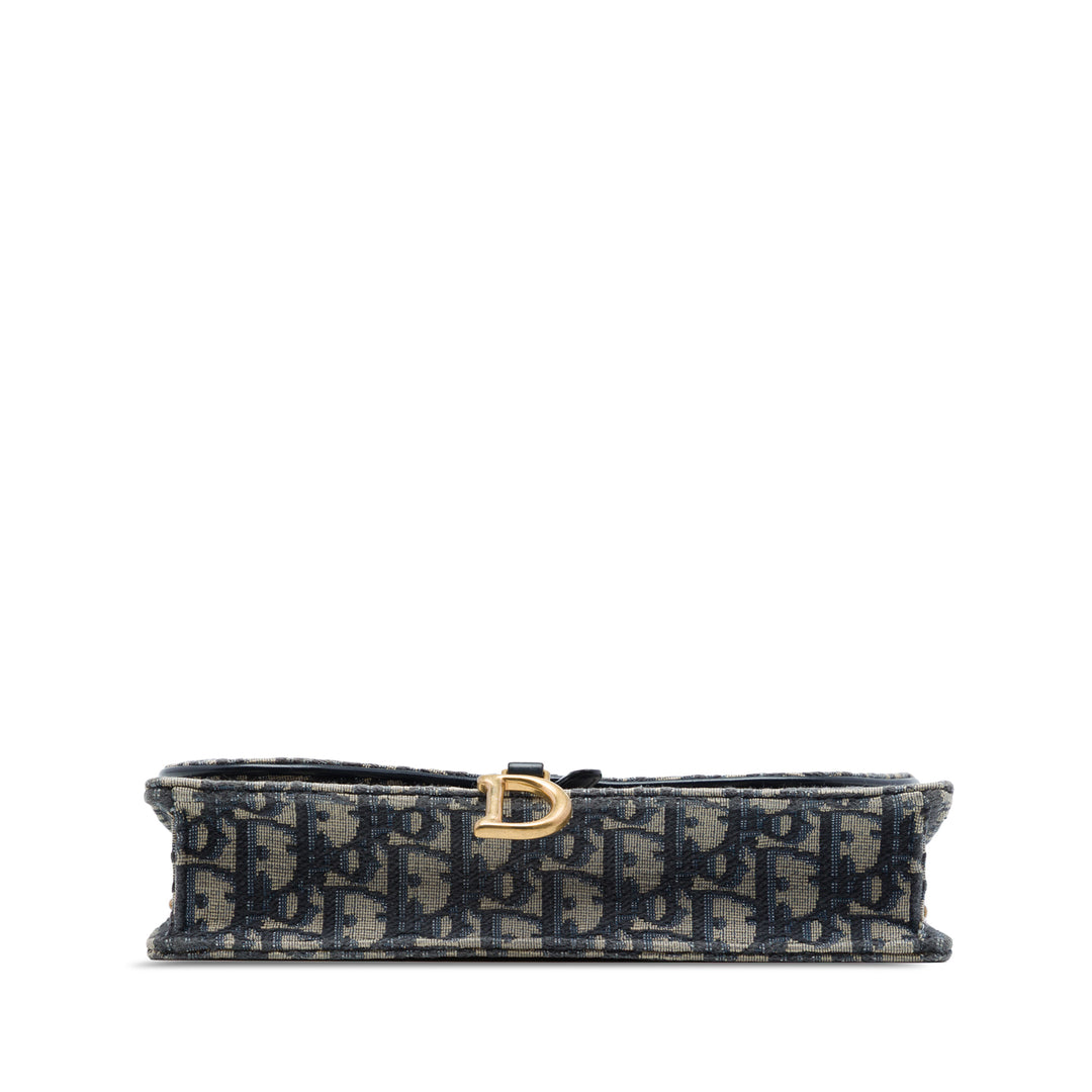 Dior Oblique Toile Saddle Pochette Wallet on Chain