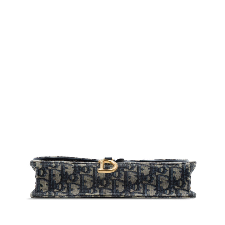 Dior Oblique Toile Saddle Pochette Wallet on Chain
