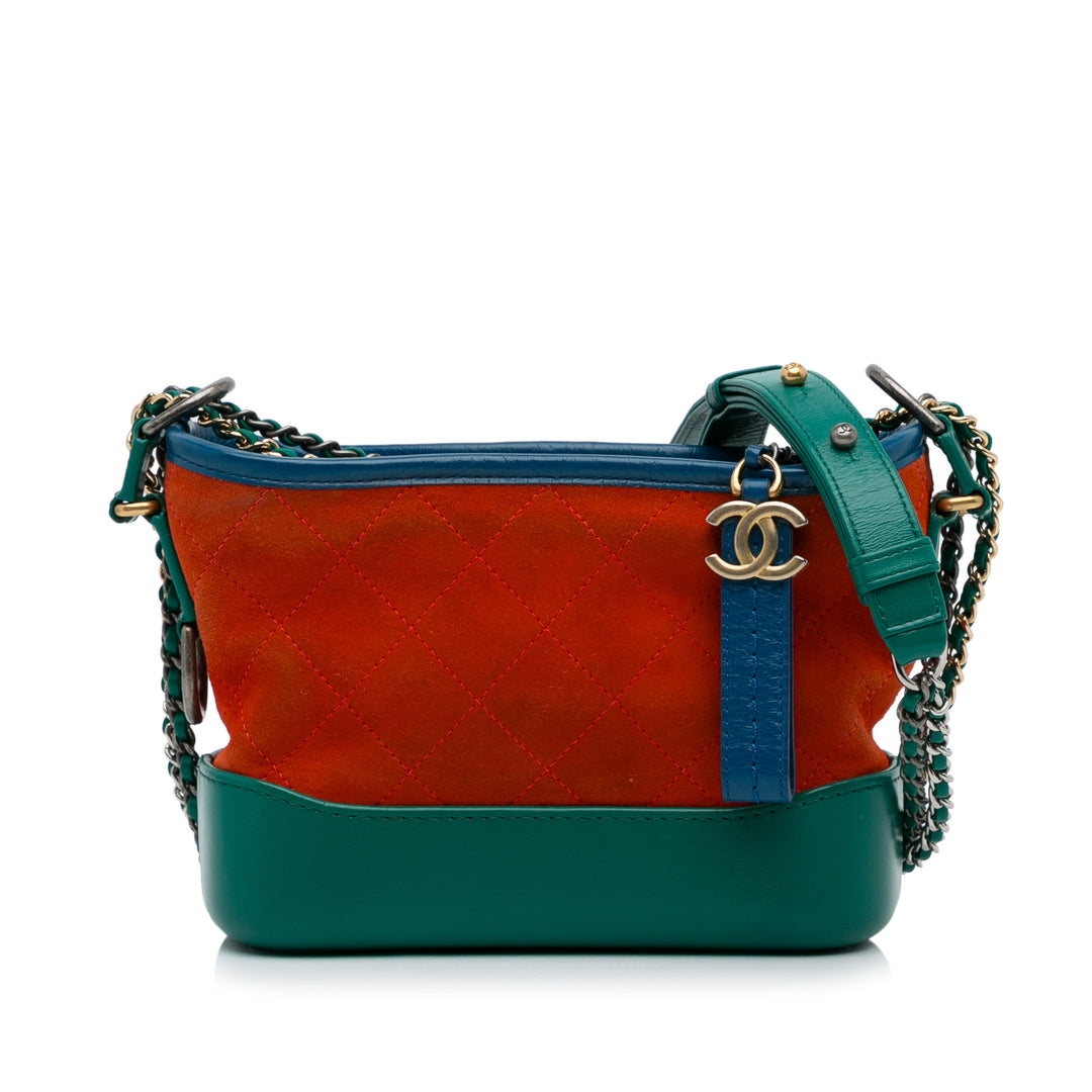 Small Suede Gabrielle Crossbody Orange - Gaby Paris