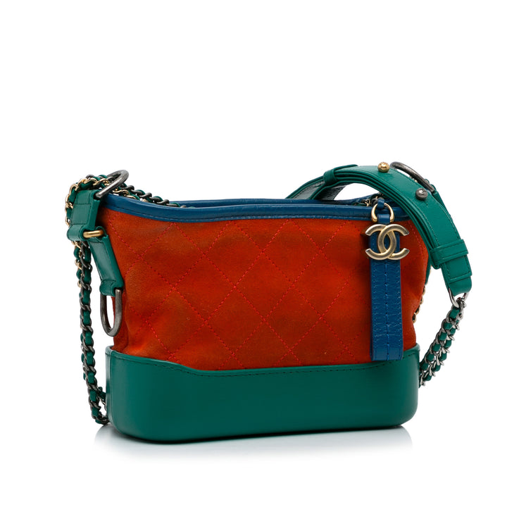 Small Suede Gabrielle Crossbody Orange - Gaby Paris