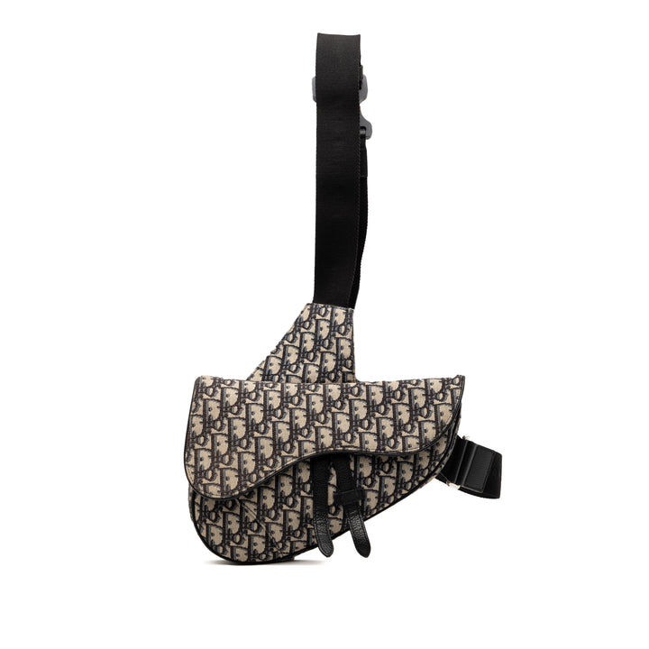 Dior Oblique Toile Saddle Sac porté croisé
