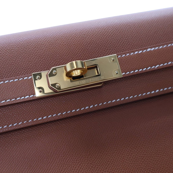 Hermès Veau Madame Kelly Elan Marron – GABY PARIS Authentique