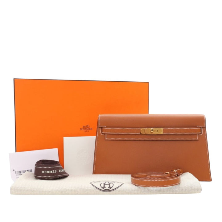 Hermès Veau Madame Kelly Elan Marron – GABY PARIS Authentique