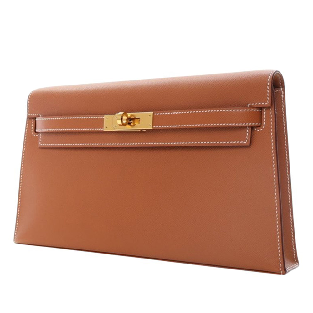 Hermès Veau Madame Kelly Elan Marron – GABY PARIS Authentique