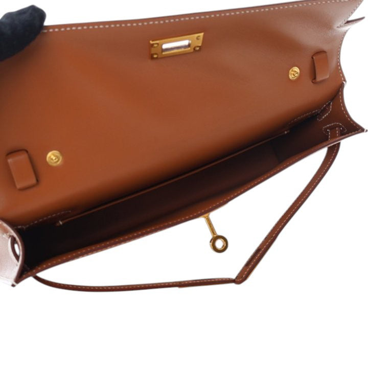 Hermès Veau Madame Kelly Elan Marron – GABY PARIS Authentique