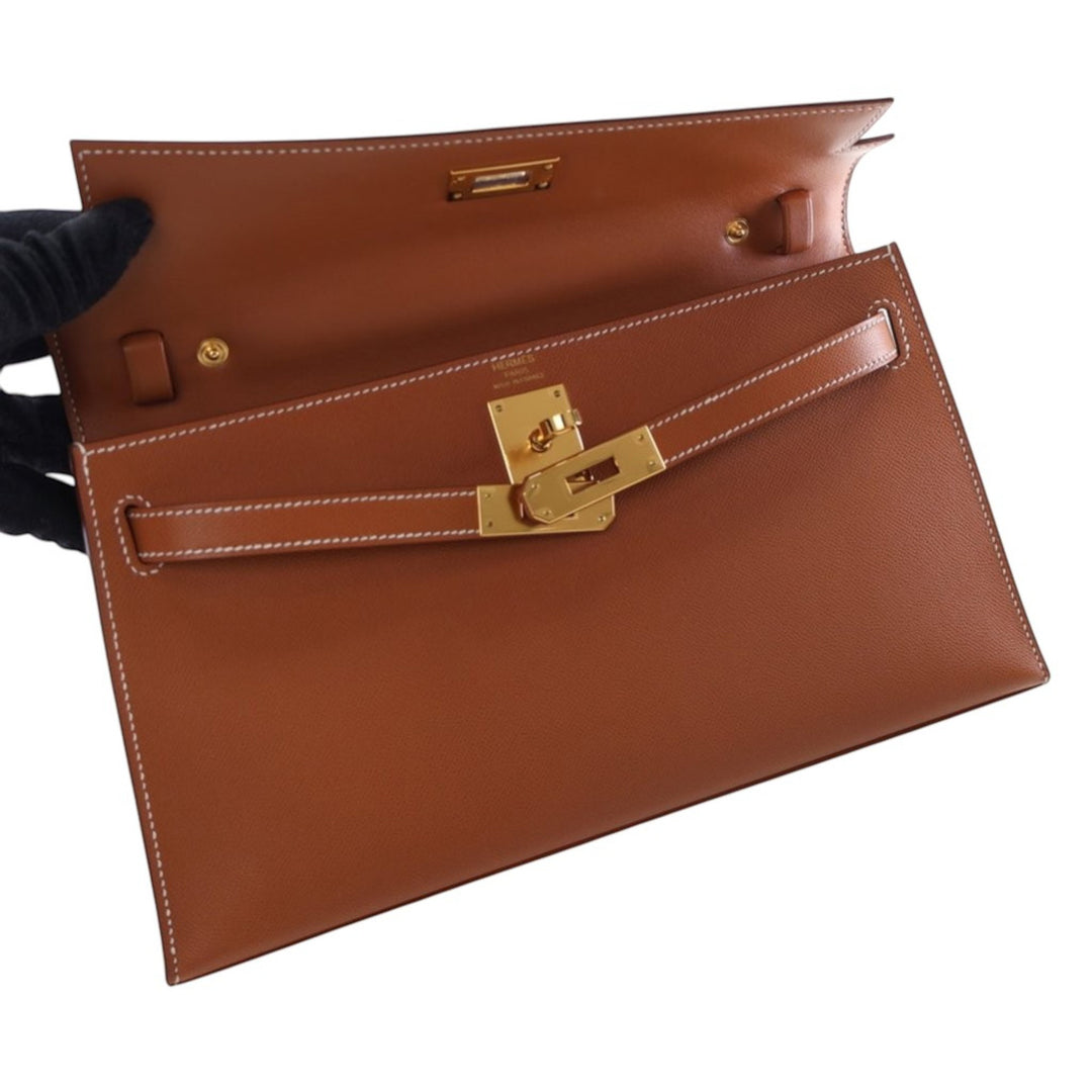 Hermès Veau Madame Kelly Elan Marron – GABY PARIS Authentique