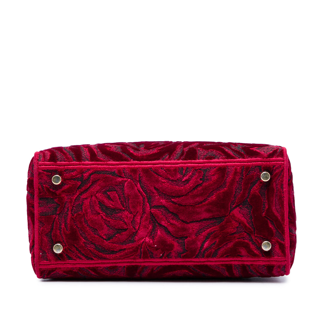 Dior Medium brodé Velours Roses Lady D Lite