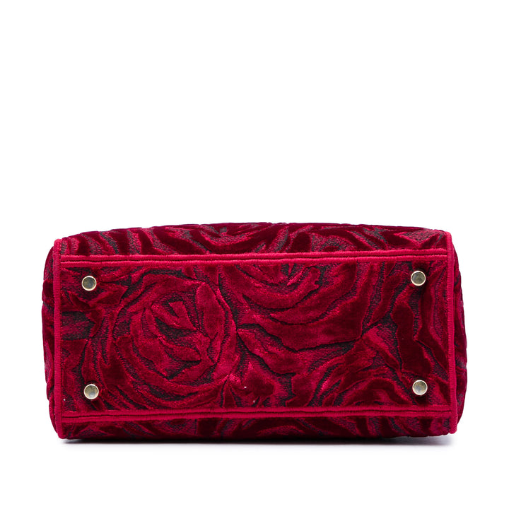 Dior Medium brodé Velours Roses Lady D Lite