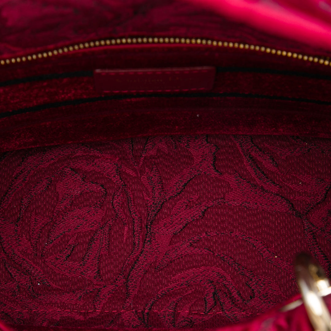 Dior Medium brodé Velours Roses Lady D Lite