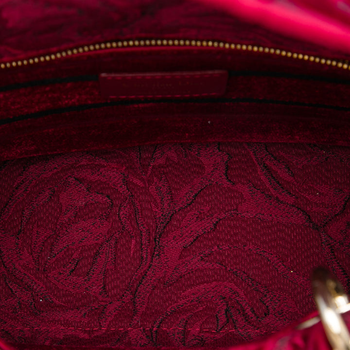 Dior Medium brodé Velours Roses Lady D Lite