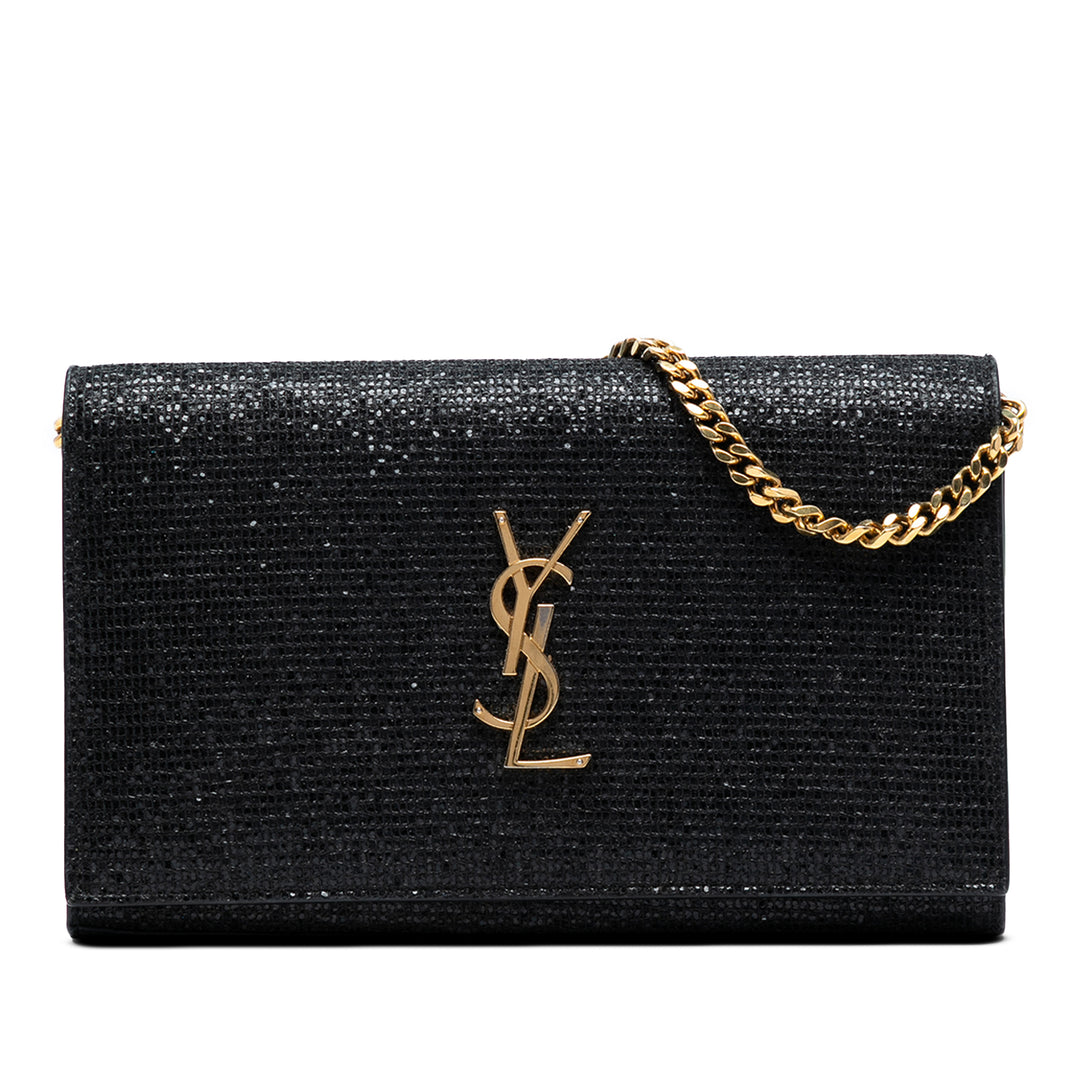 Saint Laurent Glitter Galactica Monogram Wallet on Chain Noir – GABY PARIS Authentique