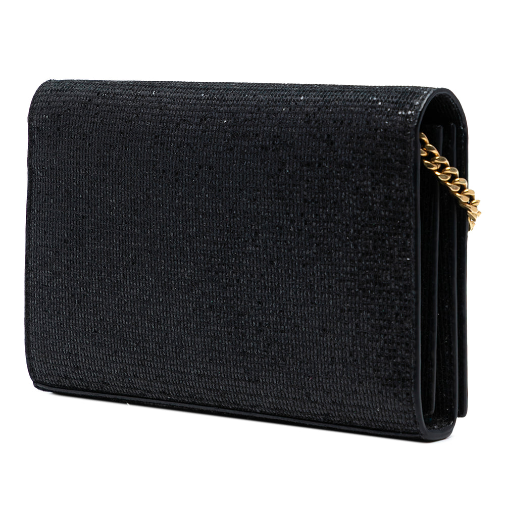 Saint Laurent Glitter Galactica Monogram Wallet on Chain Noir – GABY PARIS Authentique