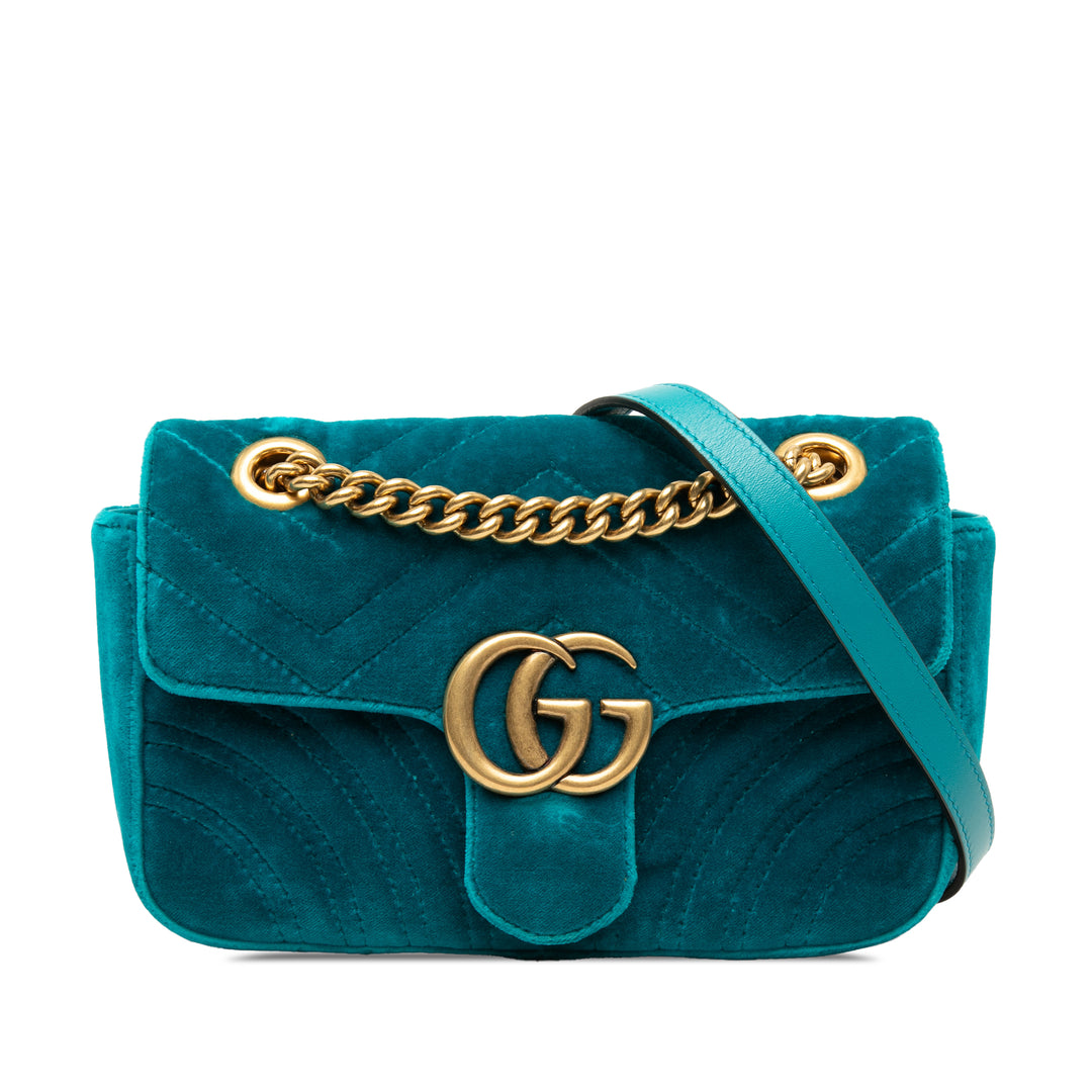 Gucci Small GG Marmont Matelasse Velours Sac bandoulière