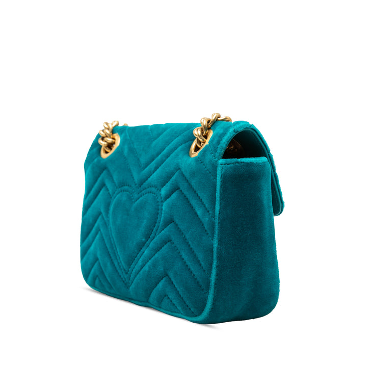 Gucci Small GG Marmont Matelasse Velours Sac bandoulière