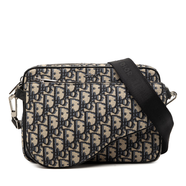 Dior Oblique Toile Saddle Triple Pochette