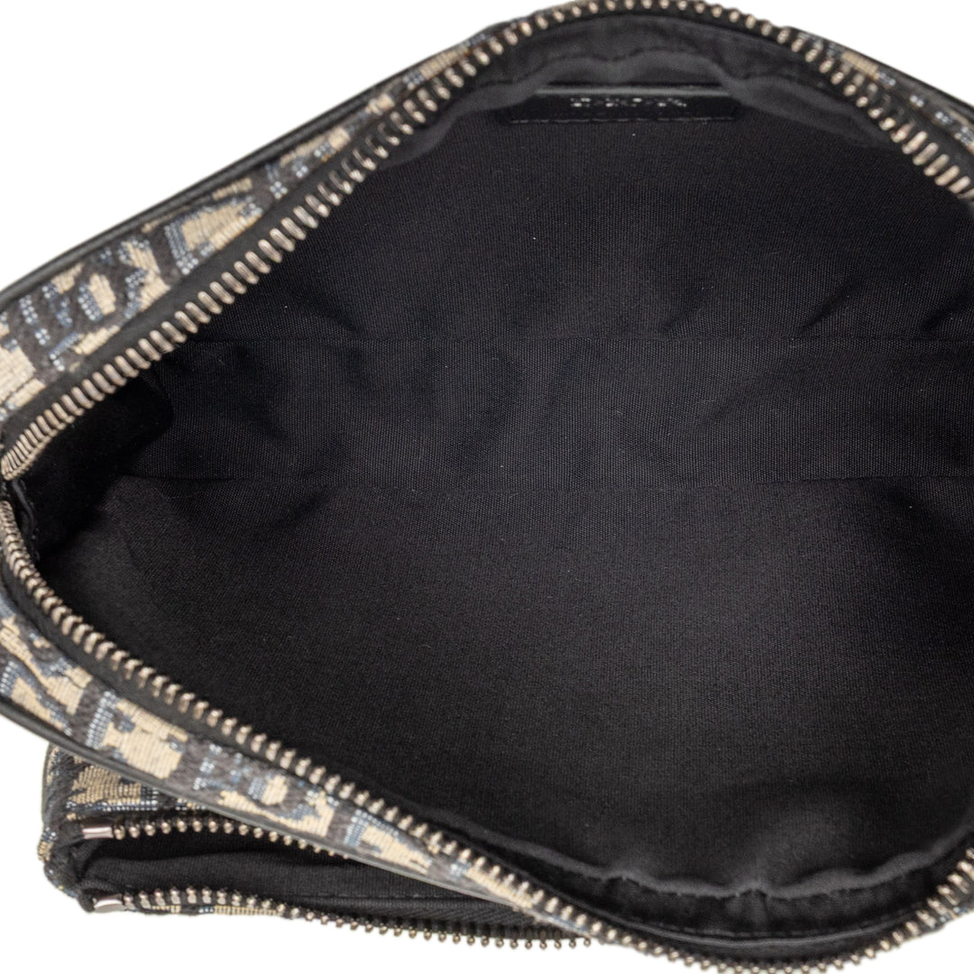 Dior Oblique Toile Saddle Triple Pochette