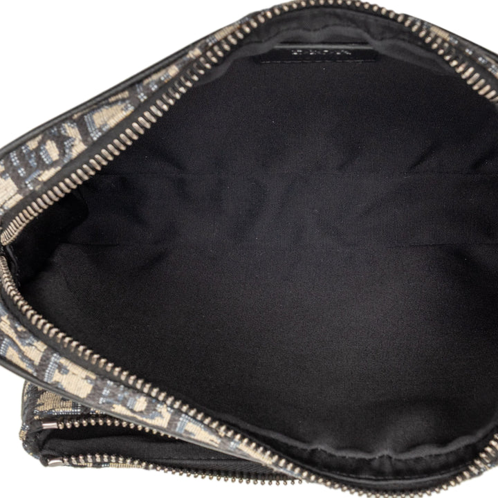 Dior Oblique Toile Saddle Triple Pochette