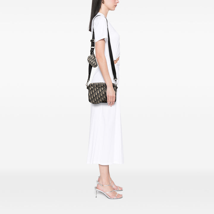 Dior Oblique Toile Saddle Triple Pochette
