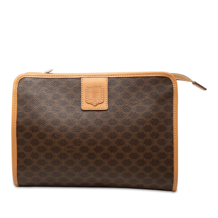 Celine Macadam Pochette Toile enduite Marron – vue principale – GABY PARIS
