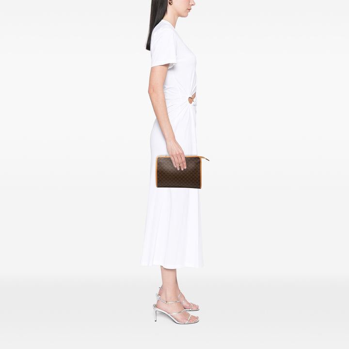 Celine Macadam Pochette Toile enduite Marron – vue 6 – GABY PARIS
