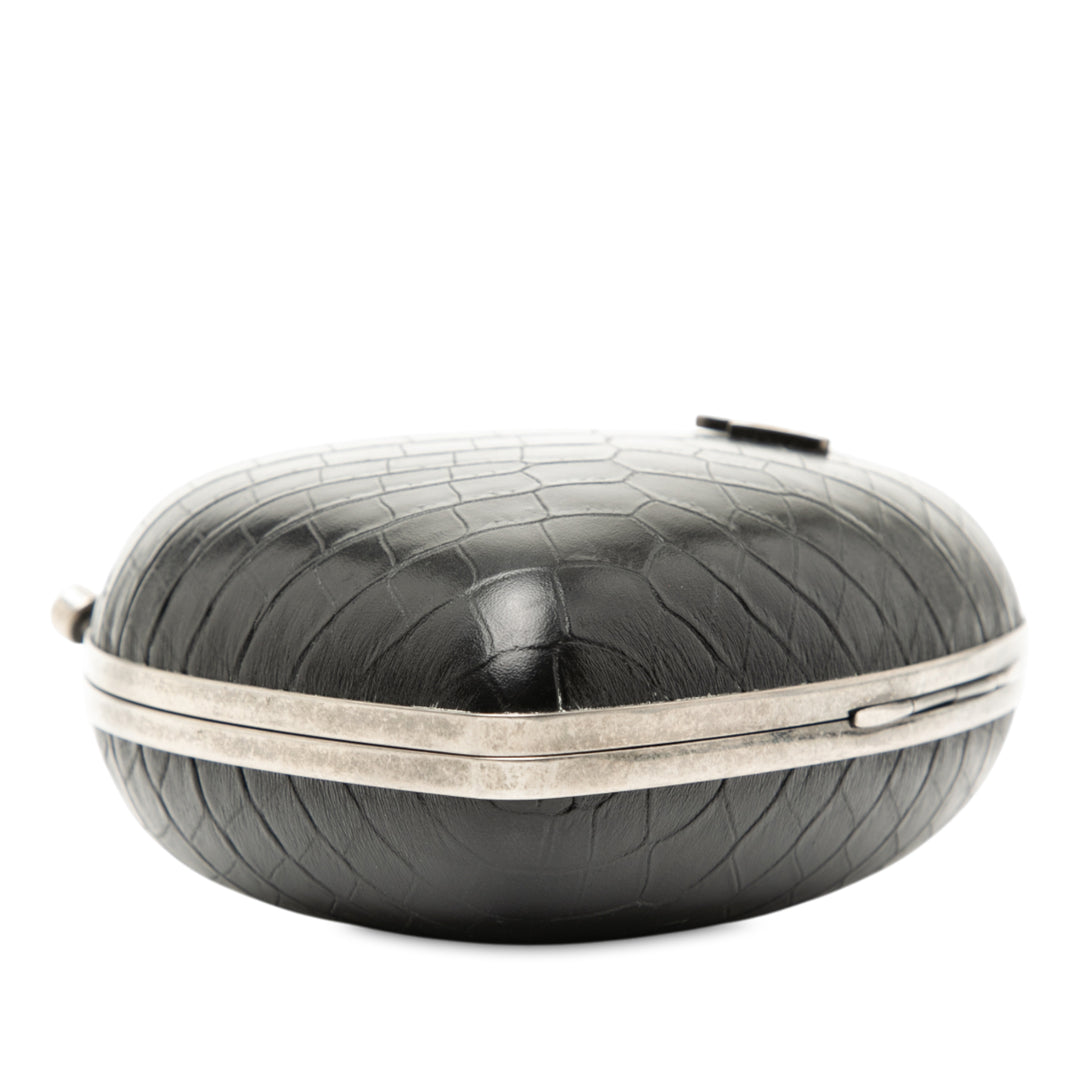 Saint Laurent Crocodile embossé Cuir de veau Love Boîte Chain Pochette