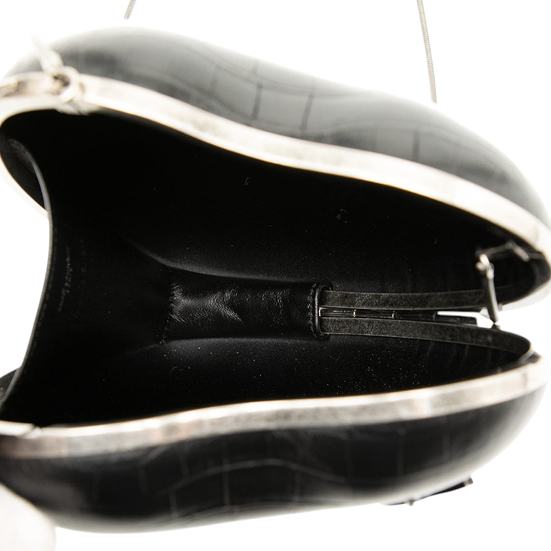 Saint Laurent Crocodile embossé Cuir de veau Love Boîte Chain Pochette