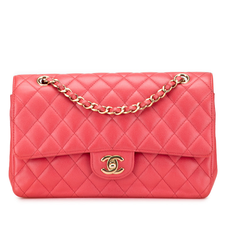 Chanel Medium Classic Caviar Double rabat Rose
