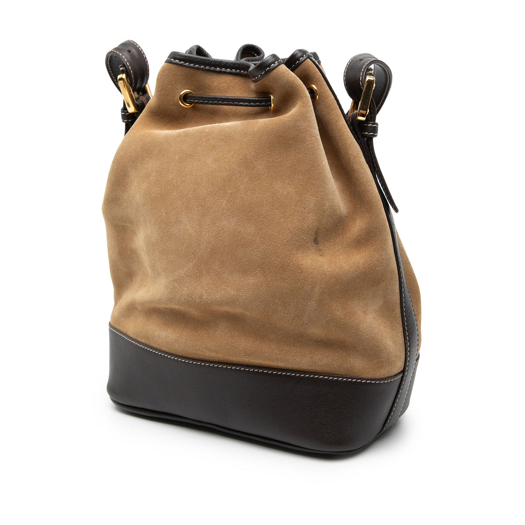 LOEWE Daim Anagram Drawstring Bucket Sac
