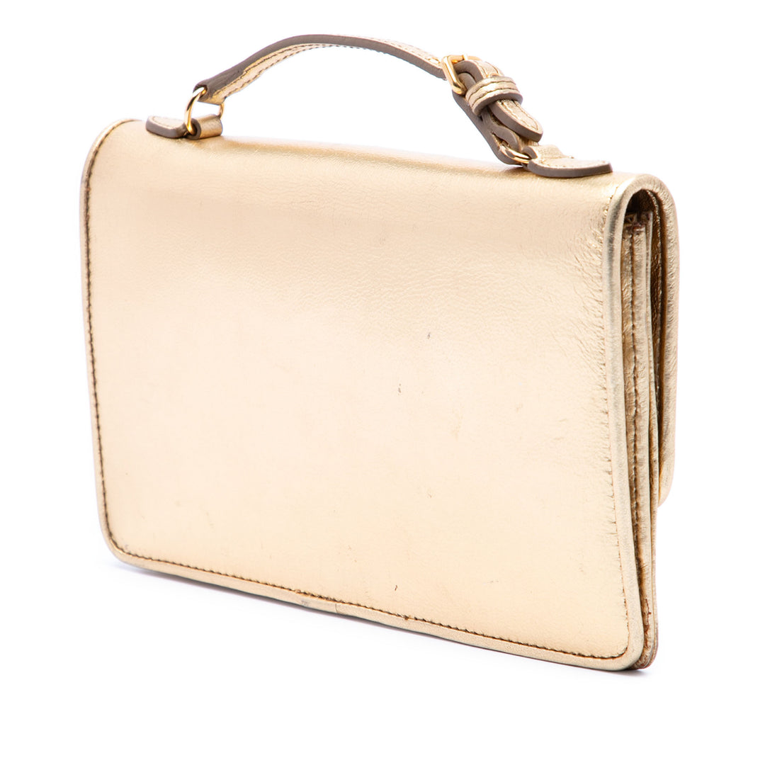 Métallisé Portefeuille Sac Doré