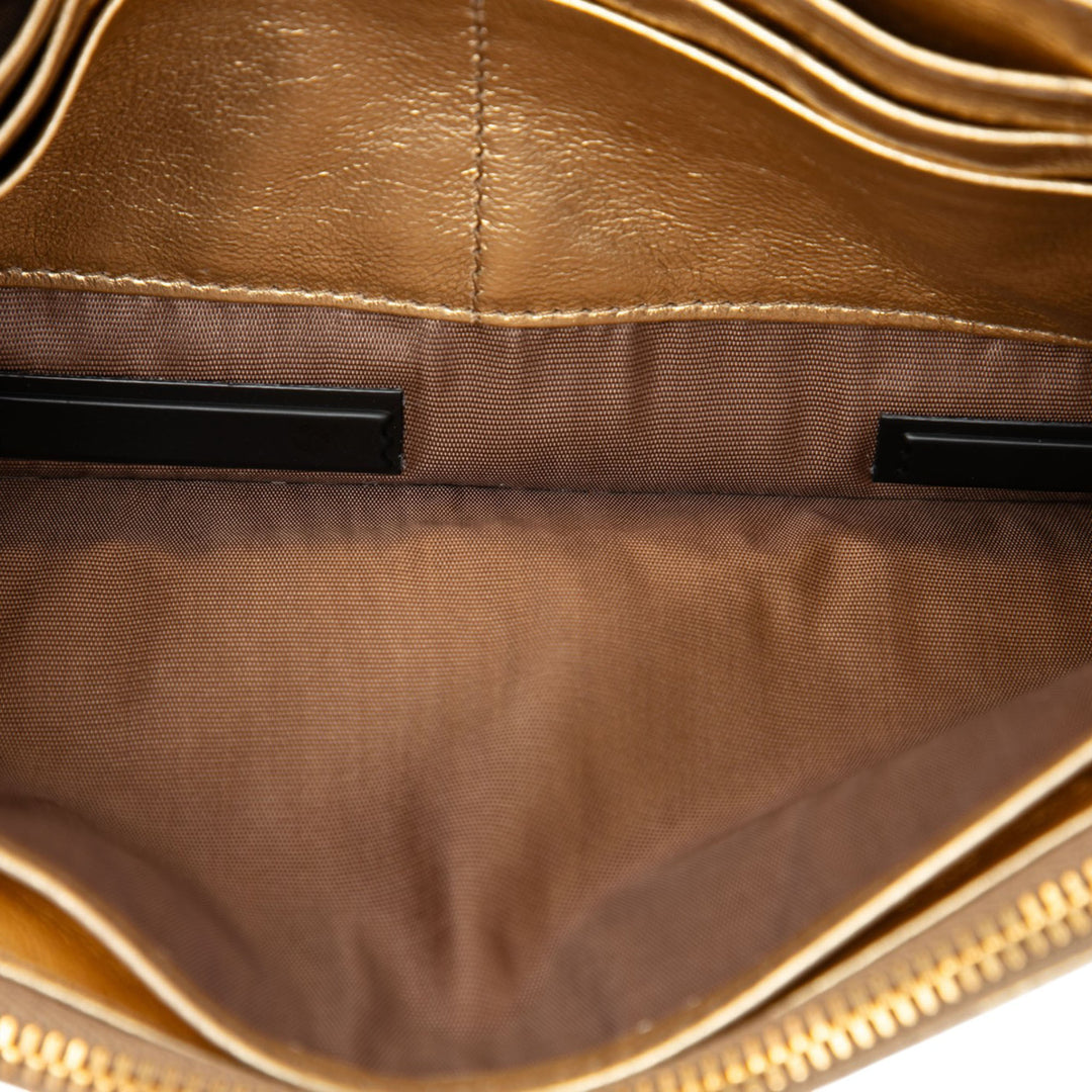 Métallisé Portefeuille Sac Doré