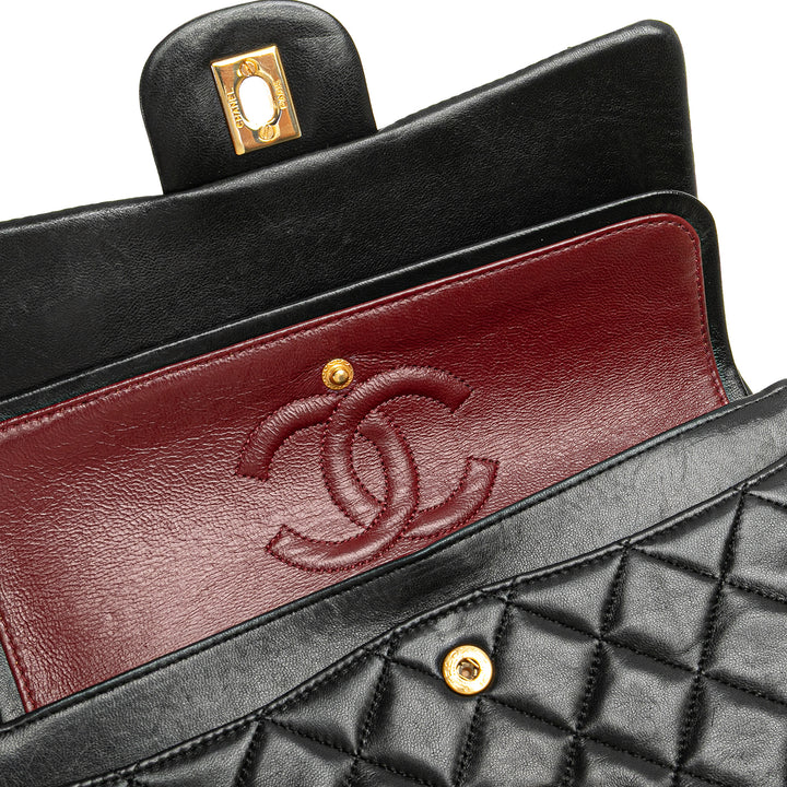 Small Classic Lambskin Double Flap Black - Gaby Paris