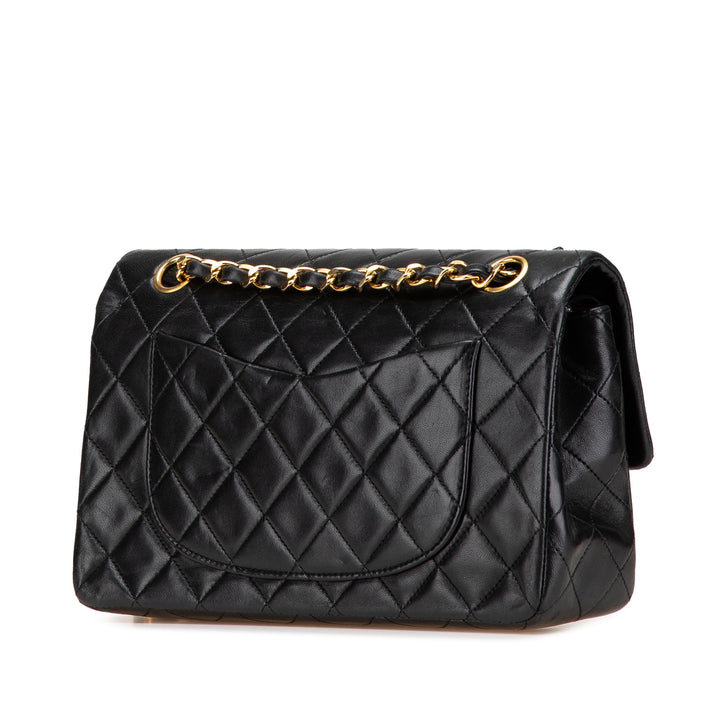 Small Classic Lambskin Double Flap Black - Gaby Paris