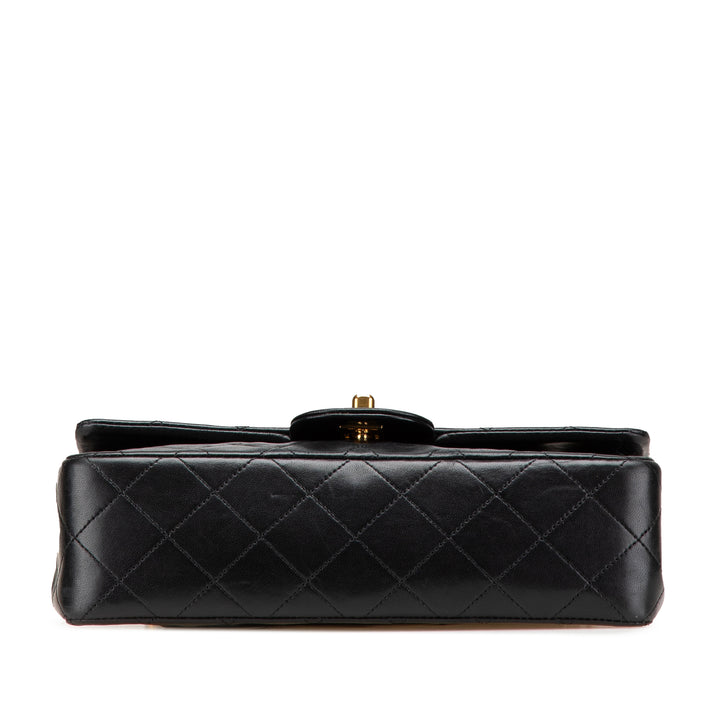 Small Classic Lambskin Double Flap Black - Gaby Paris