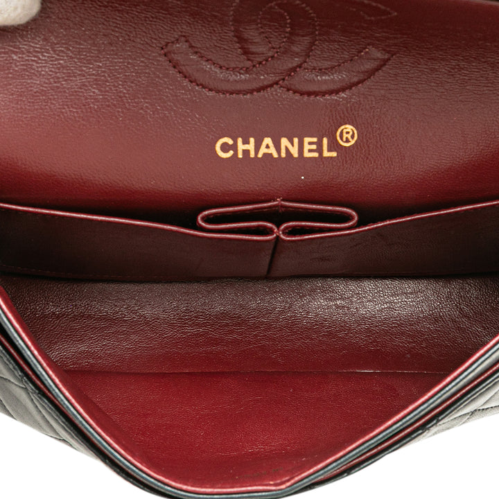 Small Classic Lambskin Double Flap Black - Gaby Paris