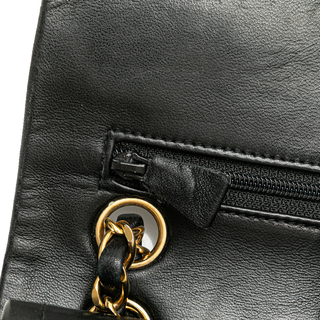 Small Classic Lambskin Double Flap Black - Gaby Paris