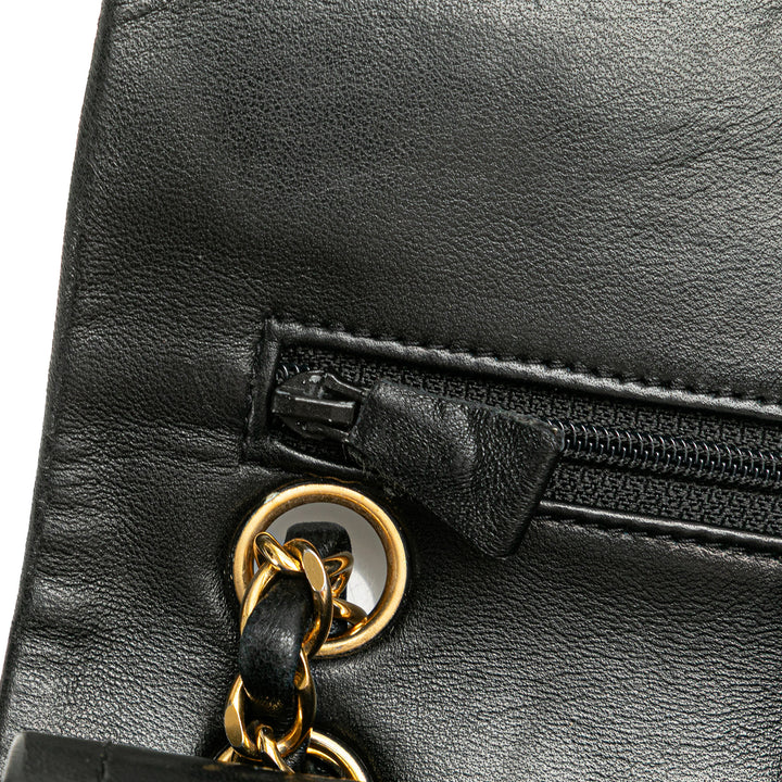 Small Classic Lambskin Double Flap Black - Gaby Paris