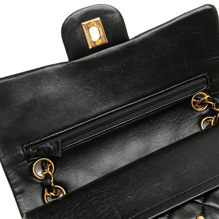 Small Classic Lambskin Double Flap Black - Gaby Paris