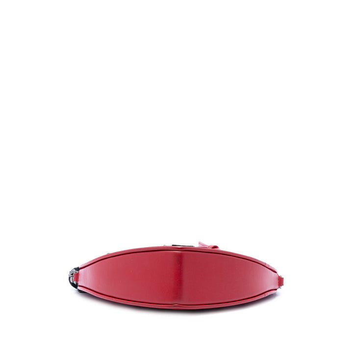 Sac Coeur Pompon Sac Cuir de veau Rouge