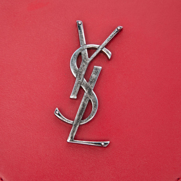 Sac Coeur Pompon Sac Cuir de veau Rouge