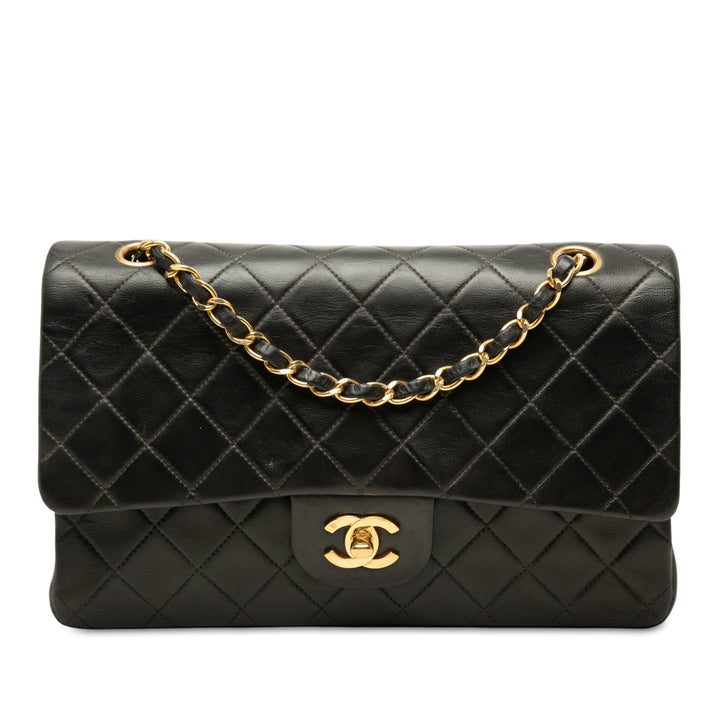 Chanel Classic Double rabat Moyen Cuir d'agneau Noir – vue principale – GABY PARIS