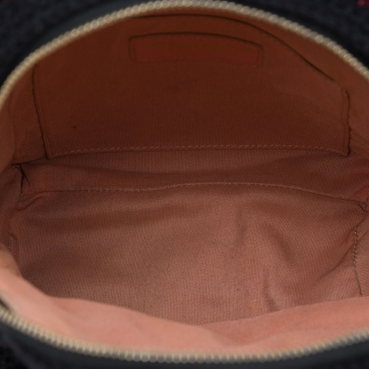 Matelassé CC Poche Sac à dos Mini Tweed Noir