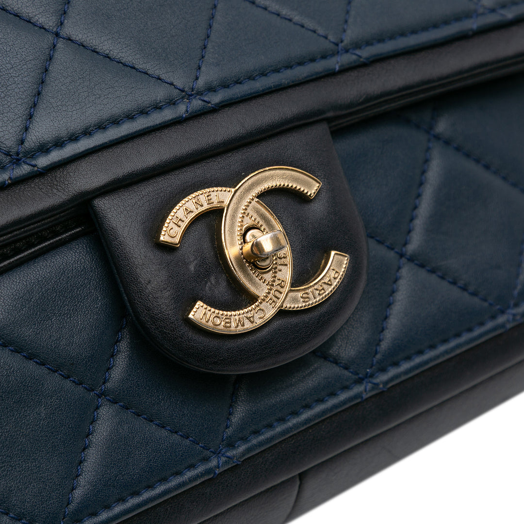 Chanel Bicolore Graphic à rabat Moyen Cuir de veau